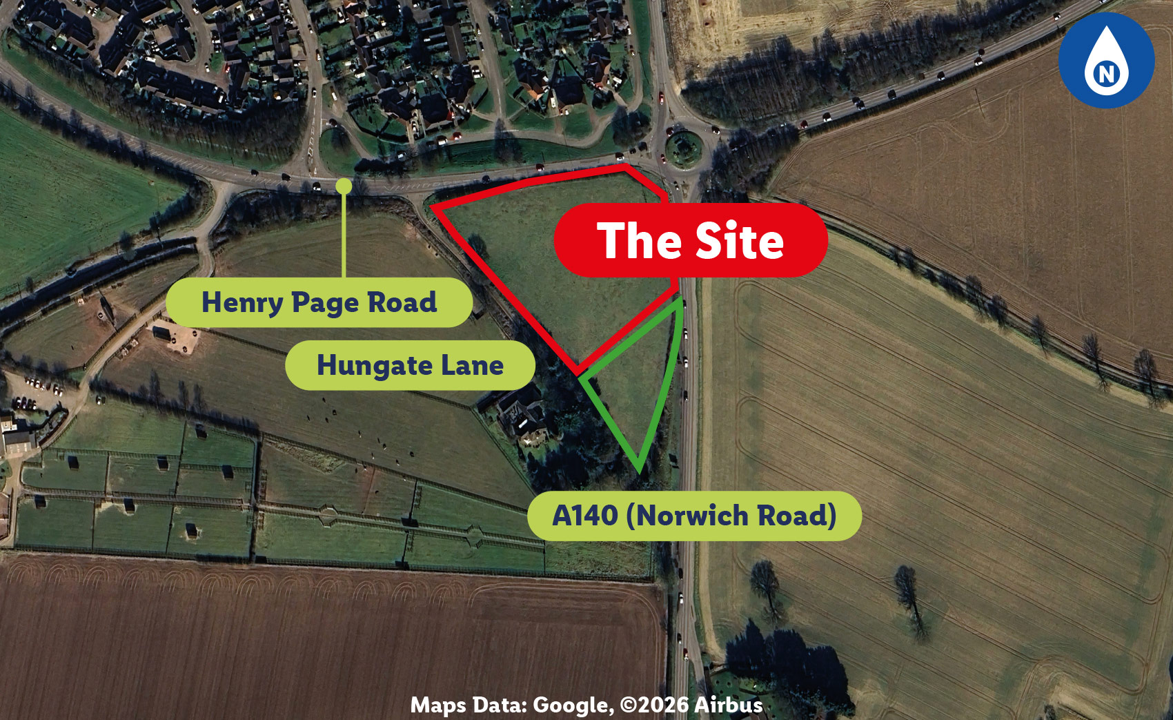 aerial photograph of the site